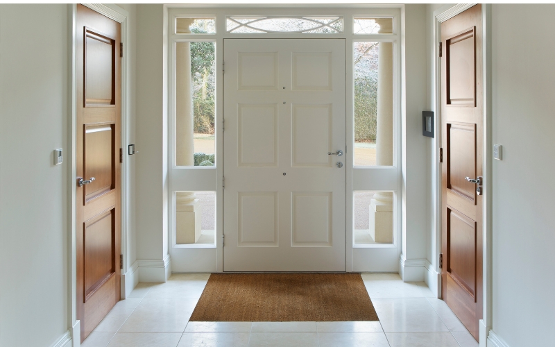 An image of a clear house entrance inside
