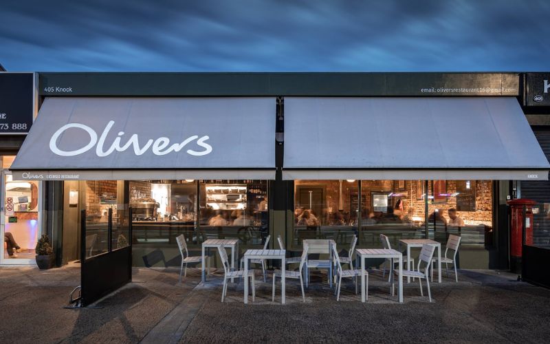 An image of outside Olivers restaurant